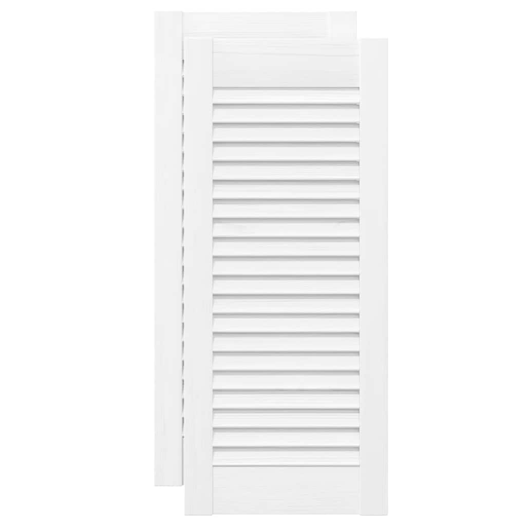 Vidaxl kastdeuren louvre design 2 st 69x29,5 cm wit
