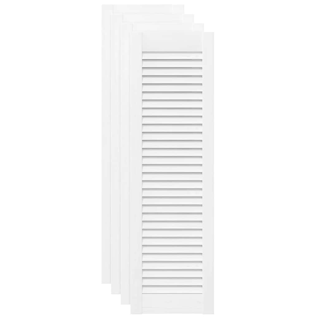 Vidaxl kastdeuren louvredesign 4 st 99x29,5 cm wit
