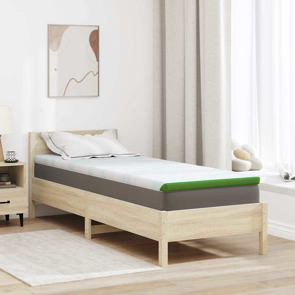 Coprimaterasso Vidaxxl bianco e verde 70 x 200 cm tessuto jacquard
