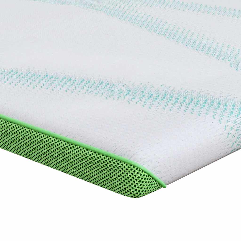Coprimaterasso Vidaxxl bianco e verde 200 x 200 cm tessuto jacquard