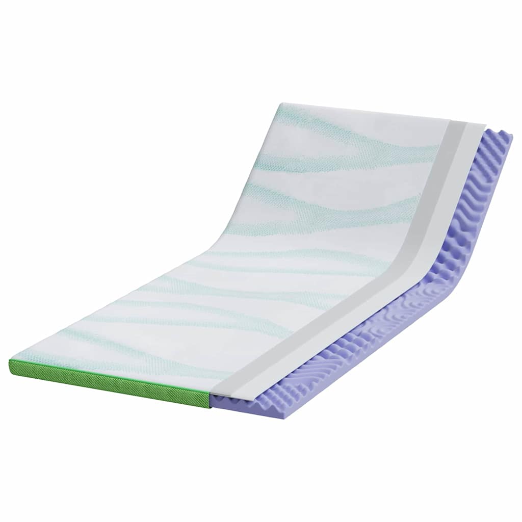 Vidaxl matrastopper wit en groen 90 x 190 cm jacquard stof