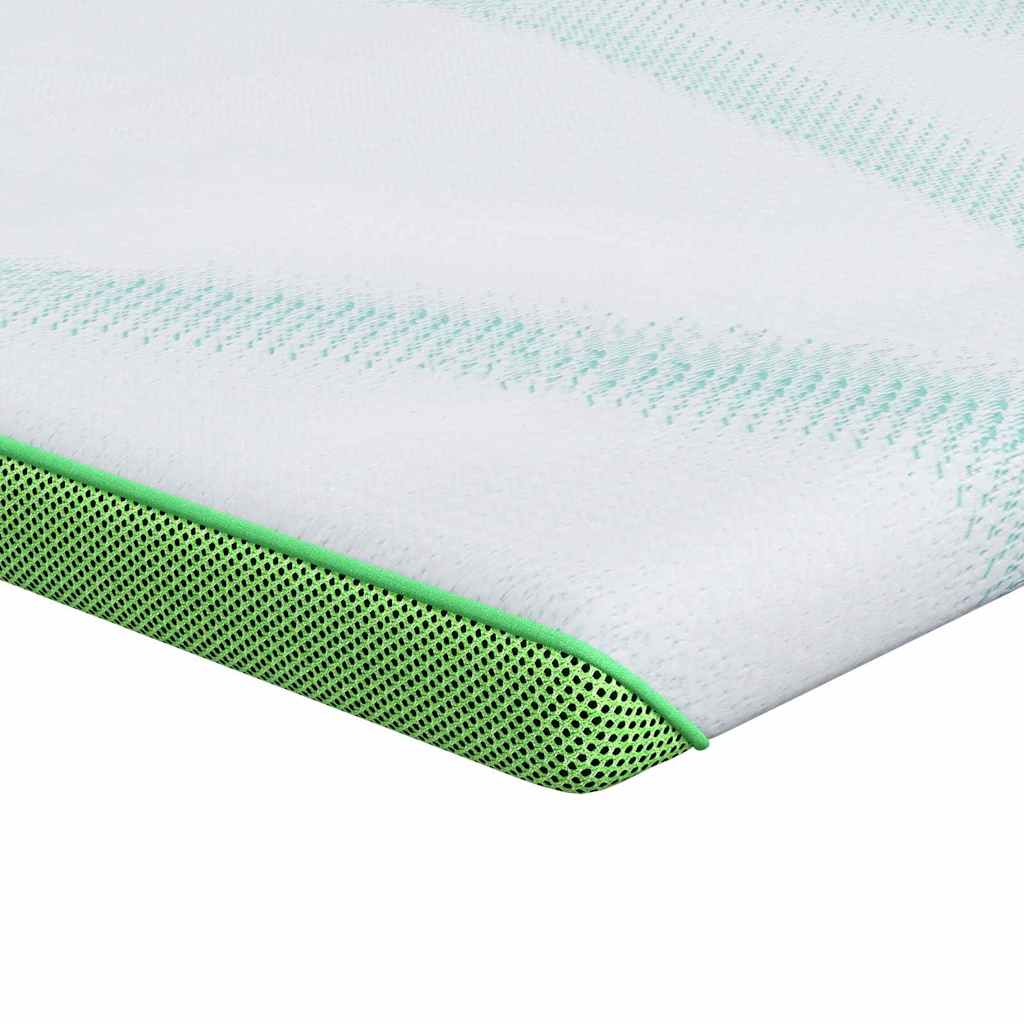 Vidaxl matrastopper wit en groen 180 x 200 cm jacquard stof