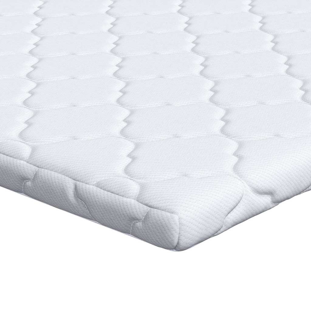 Vidaxl kokos topper wit 120 x 200 cm jacquard stof