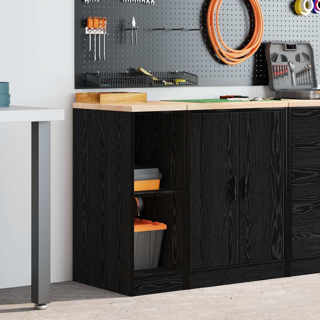 Vidaxx armario de garaje 30x51x85 cm madera maciza de pino negro