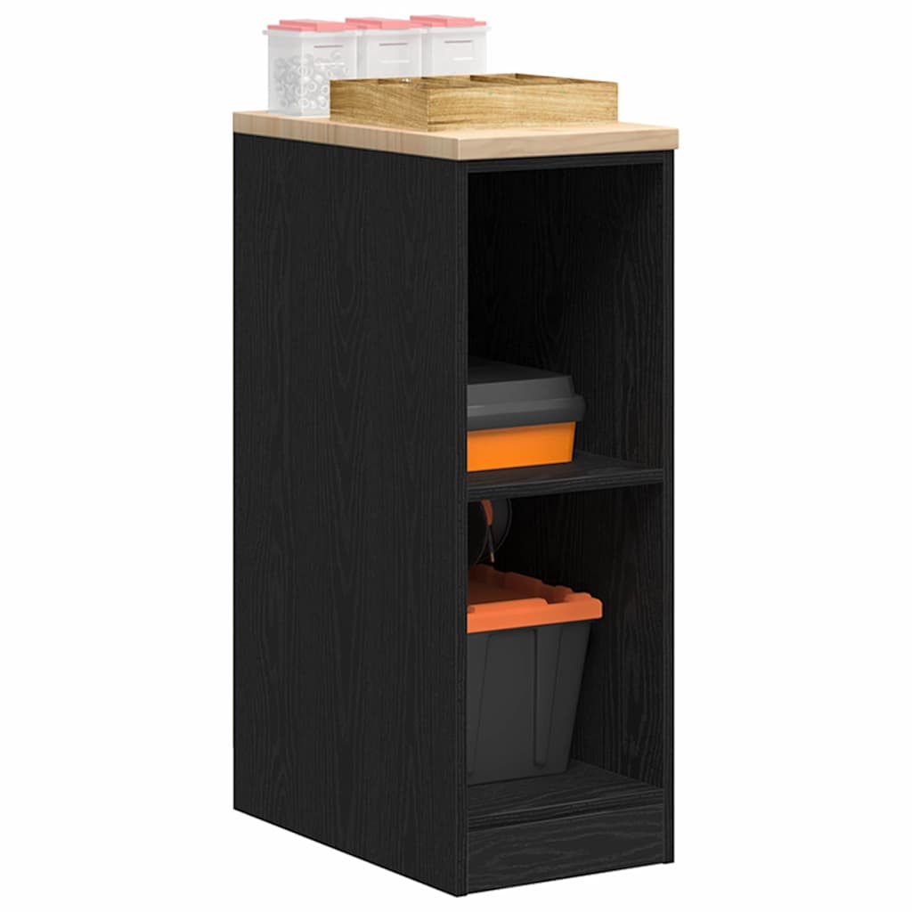 Vidaxx armario de garaje 30x51x85 cm madera maciza de pino negro