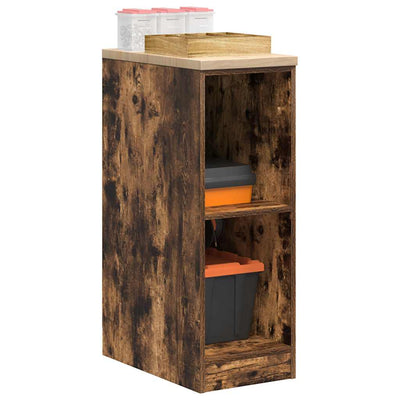 Armadio garage Vidaxx 30x51x85 cm in legno massello di pino, rovere affumicato