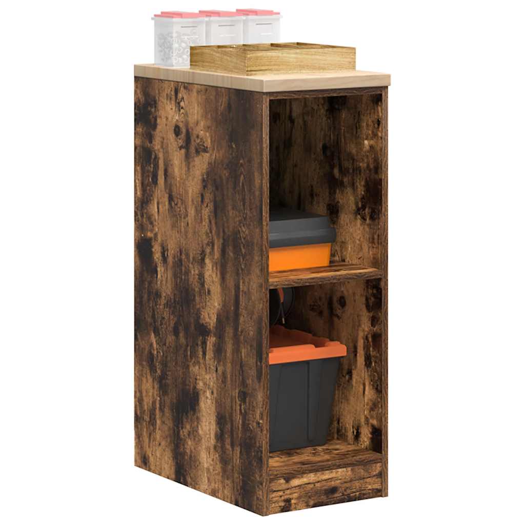Armadio garage Vidaxx 30x51x85 cm in legno massello di pino, rovere affumicato