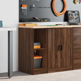 Vidaxx garage cupboard 30x51x85 cm solid pine wood, brown oak - afbeelding 3