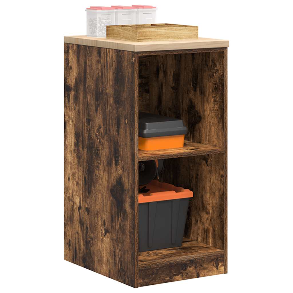 Armadio garage Vidaxx 40x51x85 cm in legno massello di pino, rovere affumicato