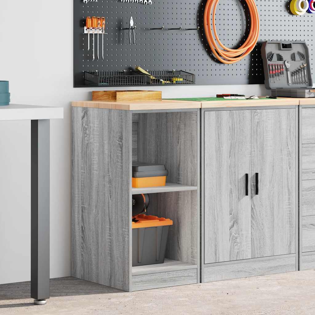 Vidaxx armario de garaje 40x51x85 cm madera maciza de pino gris sonoma