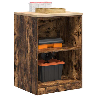 Armadio garage Vidaxx 60x51x85 cm in legno massello di pino, rovere affumicato