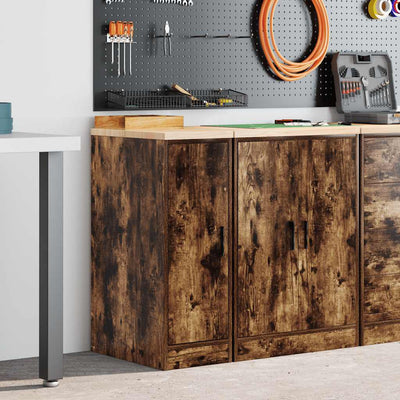 Armadio garage Vidaxx 30x51x85 cm in legno massello di pino, rovere affumicato
