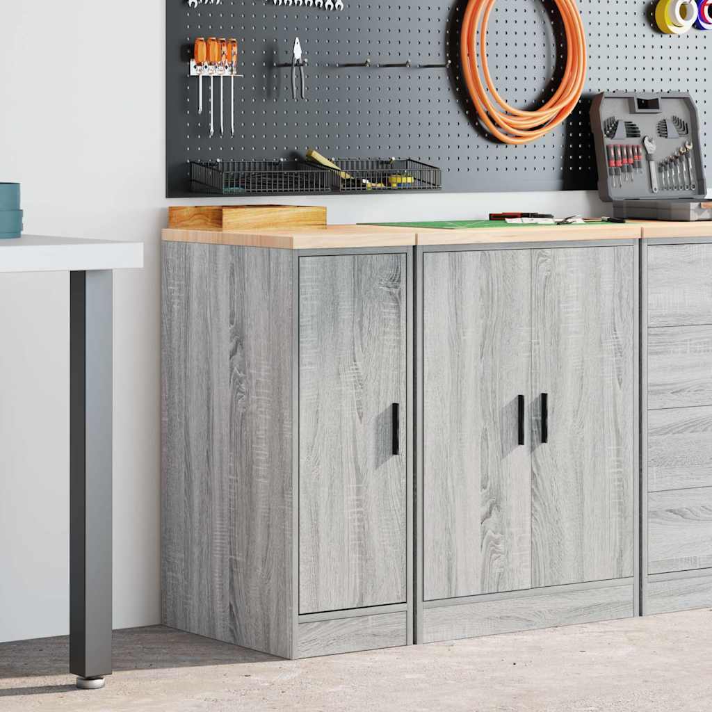 Mobile da garage Vidaxx 30x51x85 cm in legno massello di pino grigio Sonoma