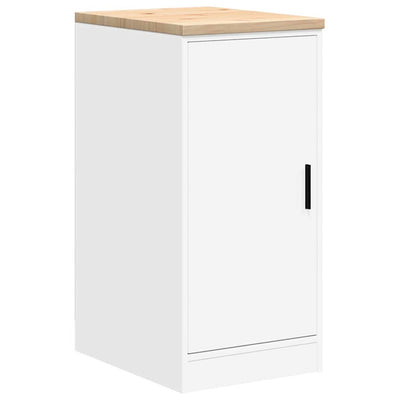 Mobile da garage Vidaxx 40x51x85 cm in legno di pino massiccio bianco