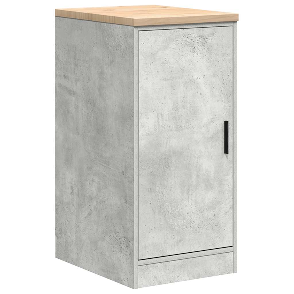 Armadio da garage Vidaxx 40x51x85 cm in legno massello di pino grigio cemento
