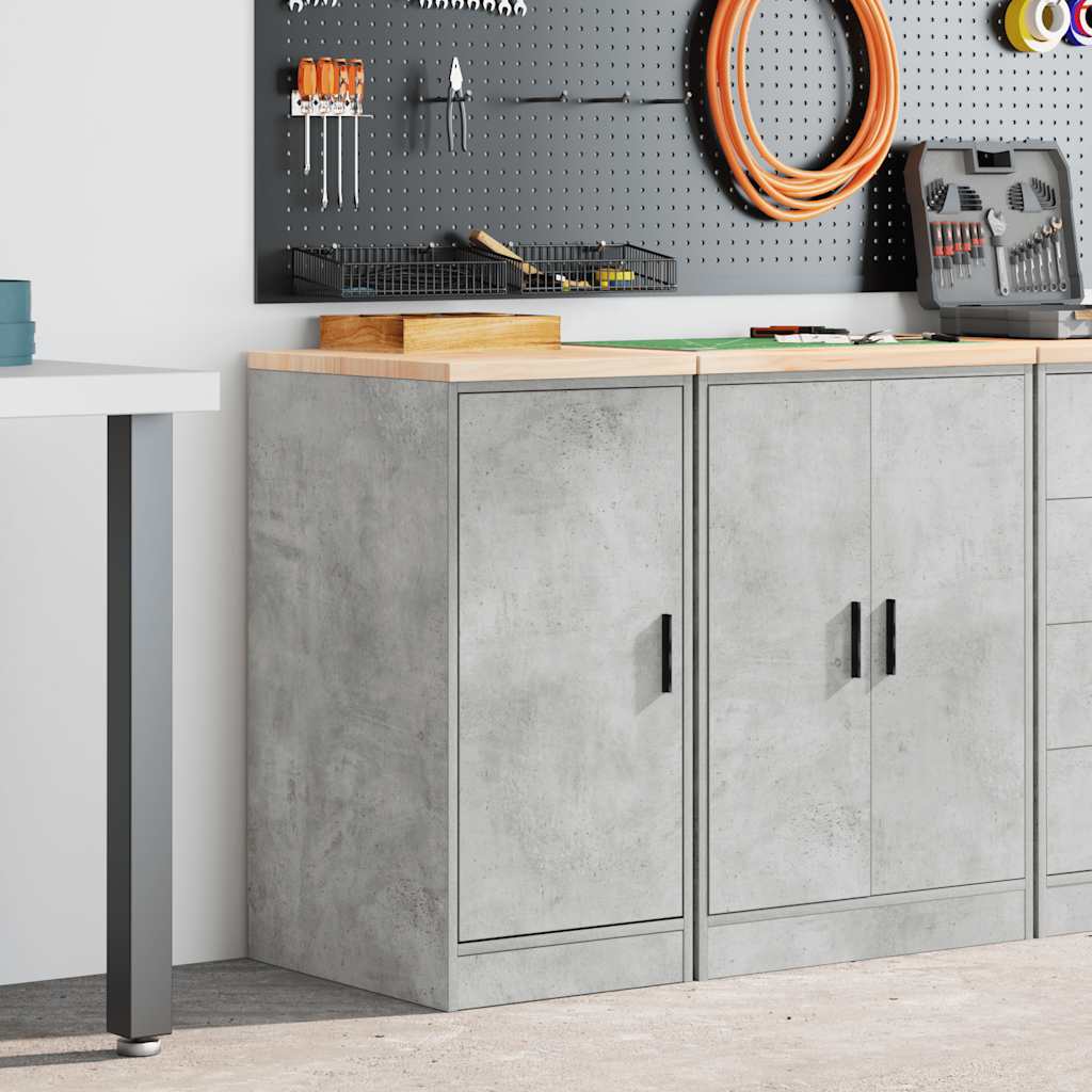 Armadio da garage Vidaxx 40x51x85 cm in legno massello di pino grigio cemento