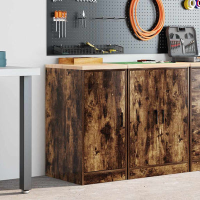 Armadio garage Vidaxx 40x51x85 cm in legno massello di pino, rovere affumicato