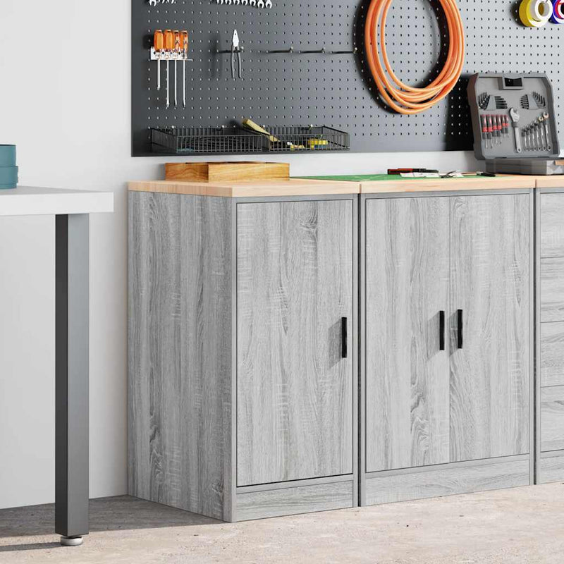 Vidaxl garagekast 40x51x85 cm massief grenenhout grijs sonoma