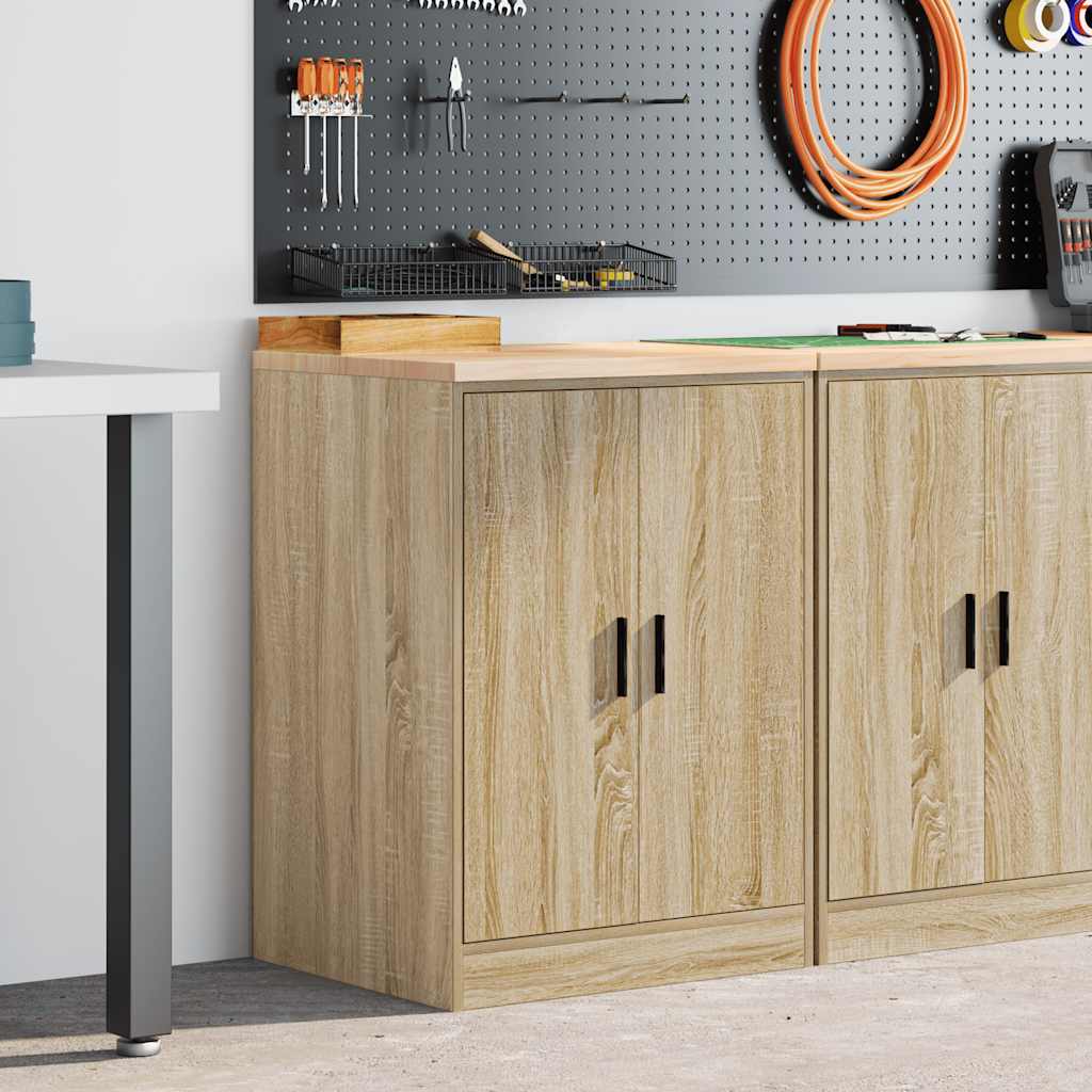Vidaxl garagekast 60x51x85 cm massief grenenhout sonoma eikenkleurig