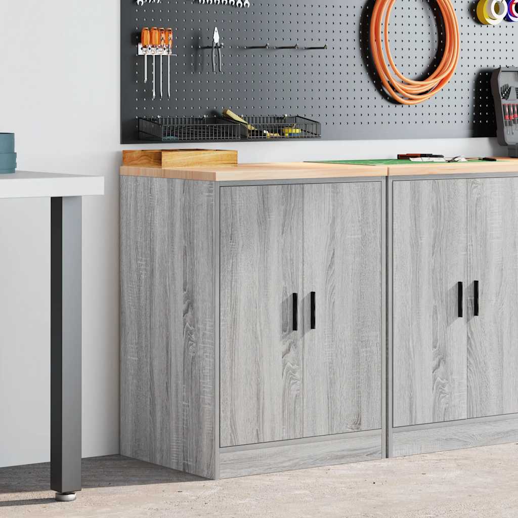Vidaxl garagekast 60x51x85 cm massief grenenhout grijs sonoma