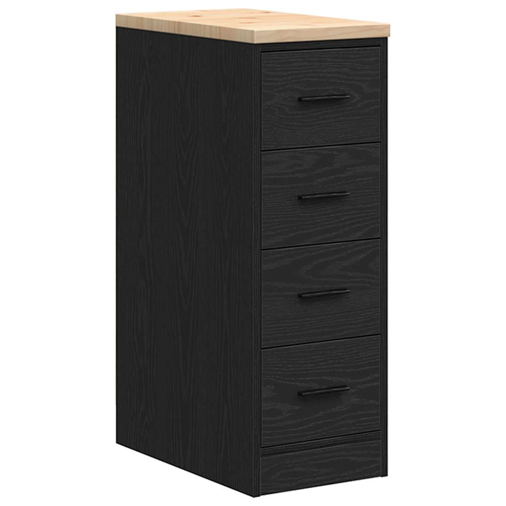 Mobile da garage Vidaxx 30x51x85 cm in legno di pino massiccio nero