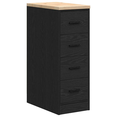 Mobile da garage Vidaxx 30x51x85 cm in legno di pino massiccio nero