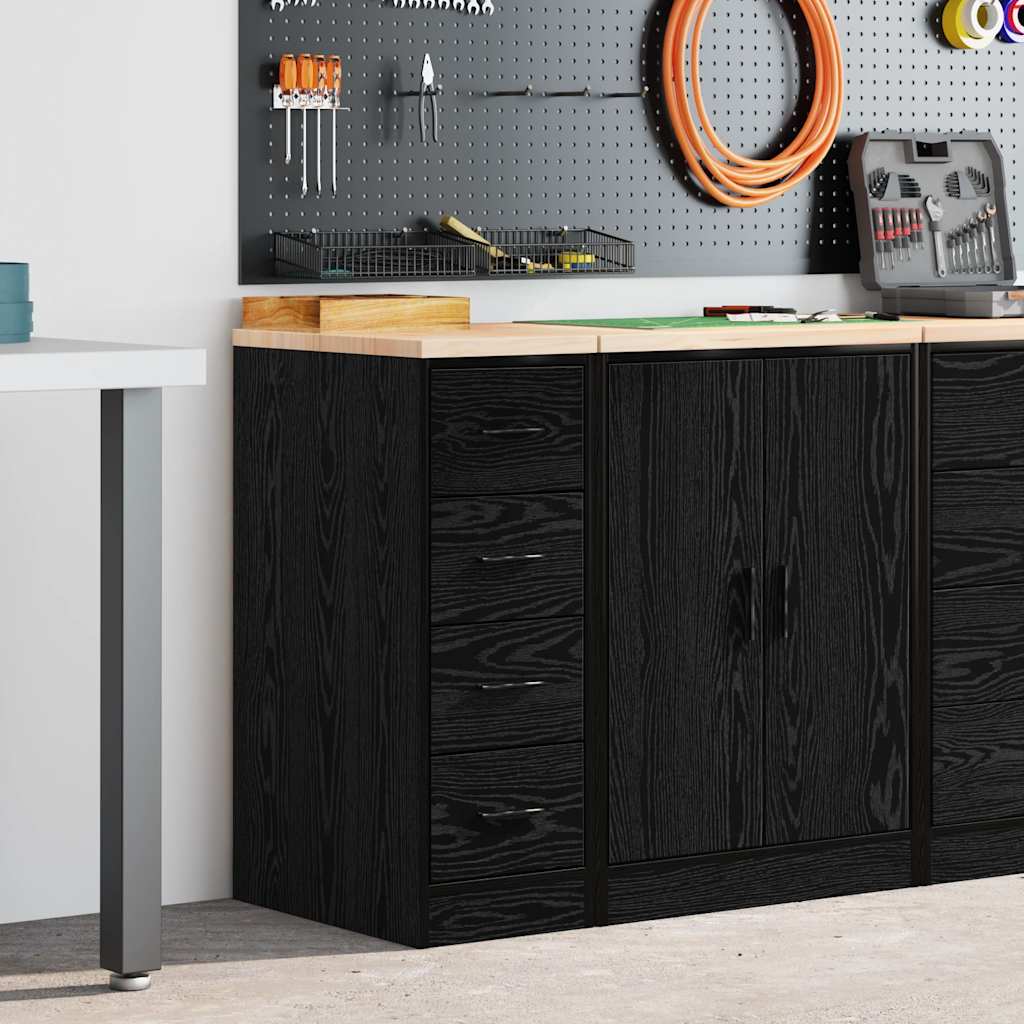 Vidaxl garagekast 30x51x85 cm massief grenenhout zwart