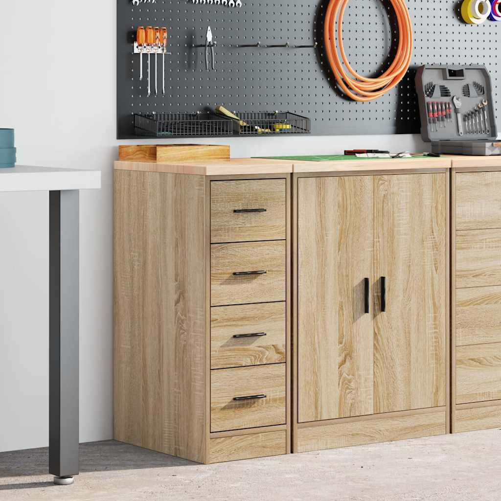 Vidaxl garagekast 30x51x85 cm massief grenenhout sonoma eikenkleurig