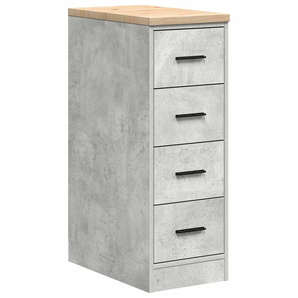 Armadio da garage Vidaxx 30x51x85 cm in legno massello di pino grigio cemento