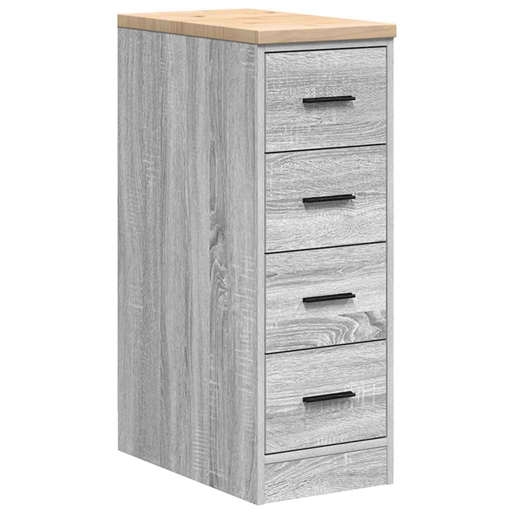 Vidaxl garagekast 30x51x85 cm massief grenenhout grijs sonoma