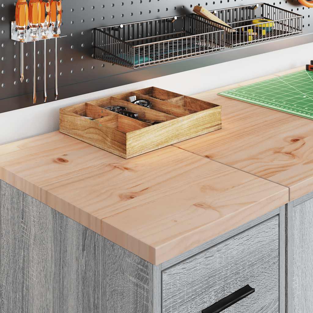 Vidaxl garagekast 30x51x85 cm massief grenenhout grijs sonoma