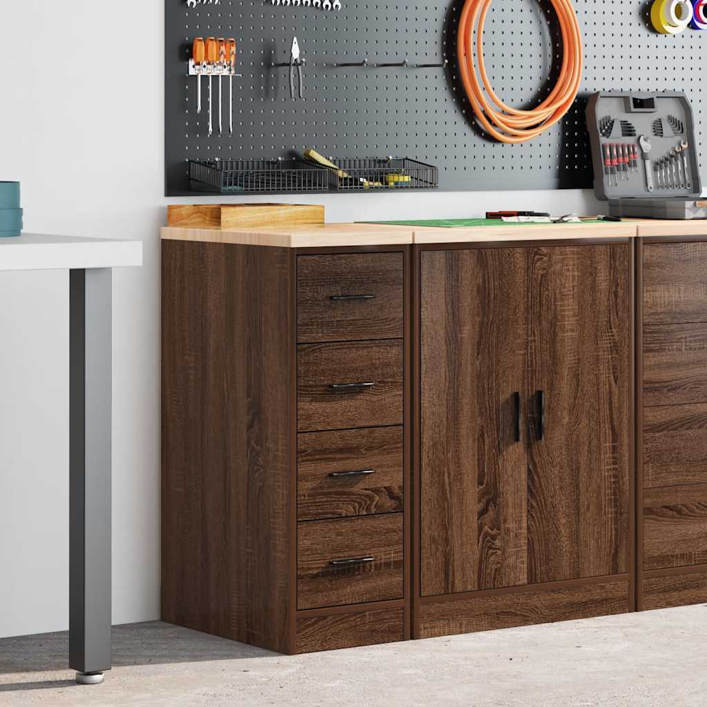 Armadio garage Vidaxx 30x51x85 cm in legno massello di pino, rovere marrone