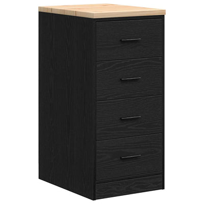 Mobile da garage Vidaxx 40x51x85 cm in legno di pino massiccio nero