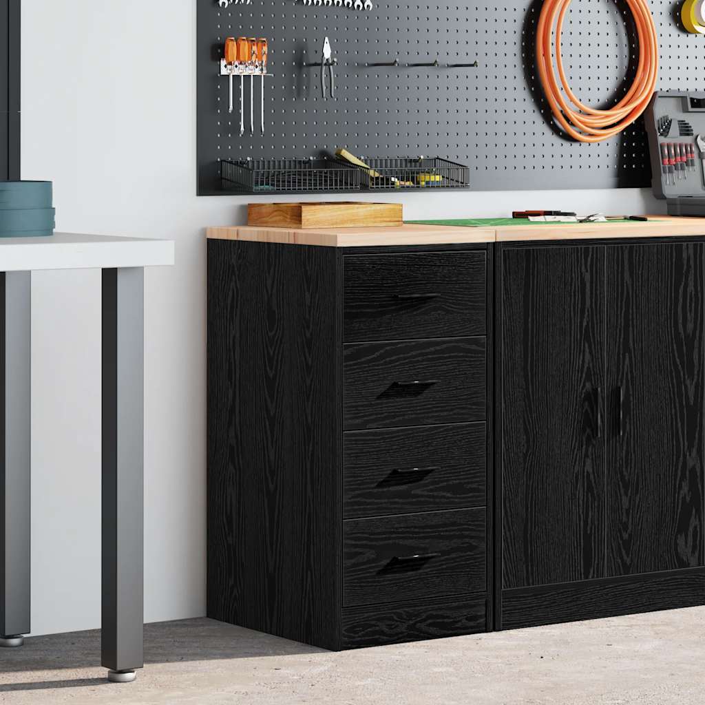 Vidaxl garagekast 40x51x85 cm massief grenenhout zwart