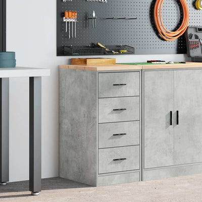 Armadio da garage Vidaxx 40x51x85 cm in legno massello di pino grigio cemento