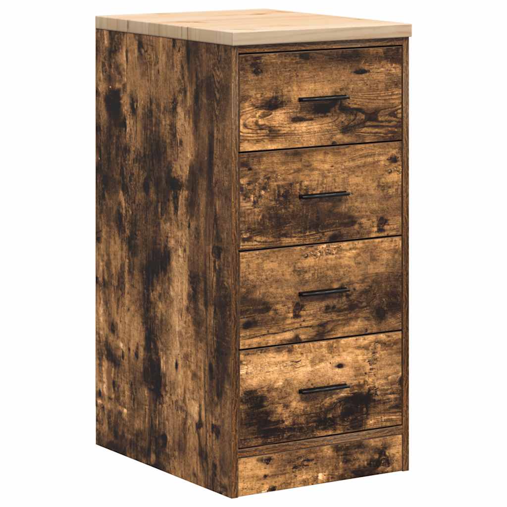 Armadio garage Vidaxx 40x51x85 cm in legno massello di pino, rovere affumicato
