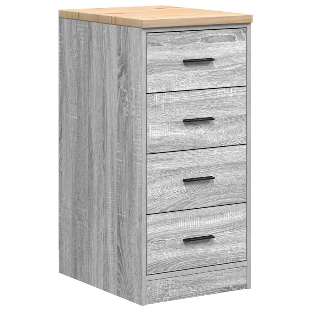 Vidaxx armario de garaje 40x51x85 cm madera maciza de pino gris sonoma