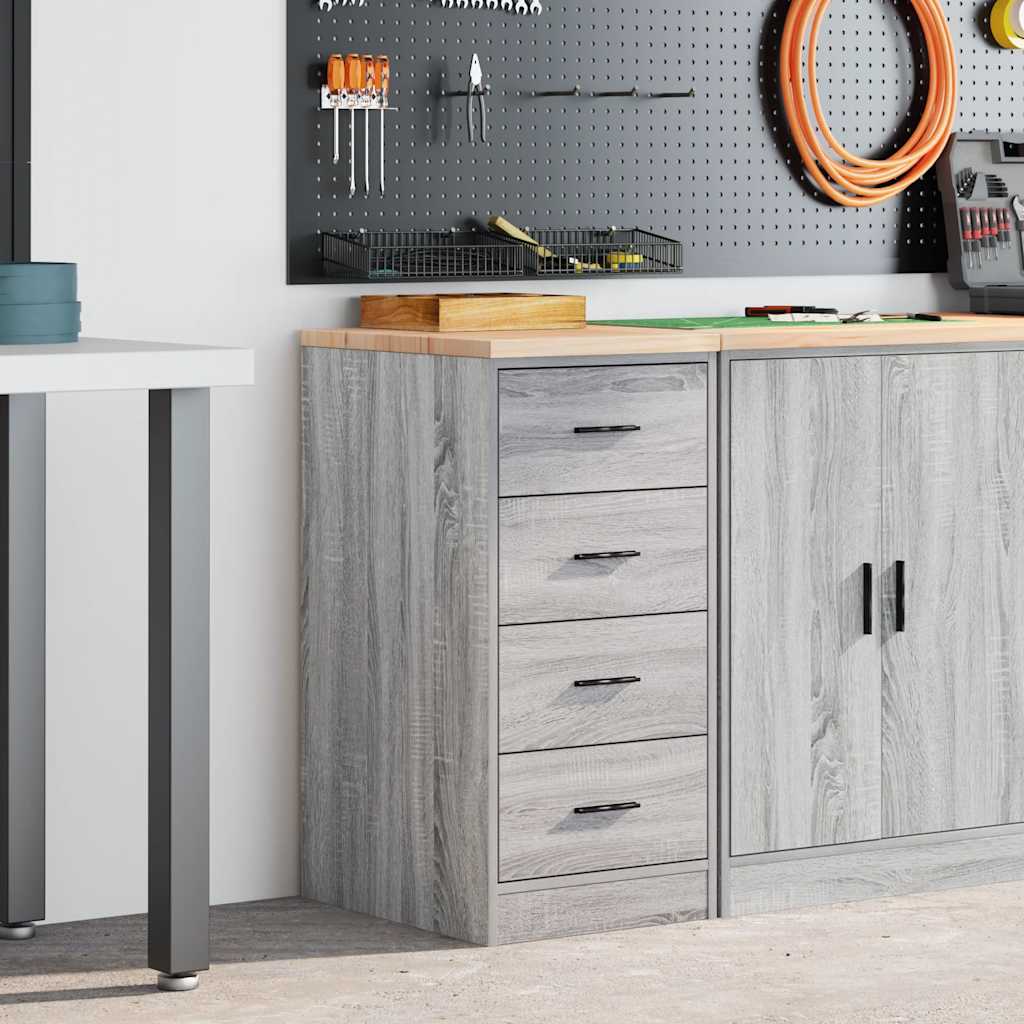 Vidaxl garagekast 40x51x85 cm massief grenenhout grijs sonoma