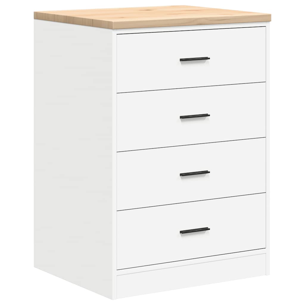 Vidaxl garagekast 60x51x85 cm massief grenenhout wit