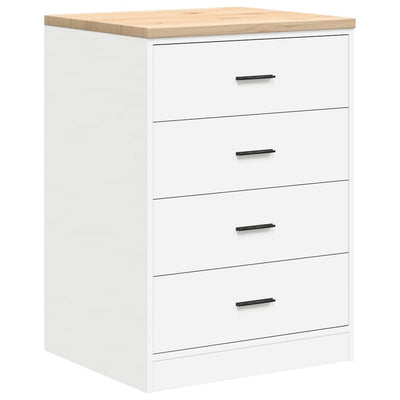 Mobile da garage Vidaxx 60x51x85 cm in legno di pino massiccio bianco