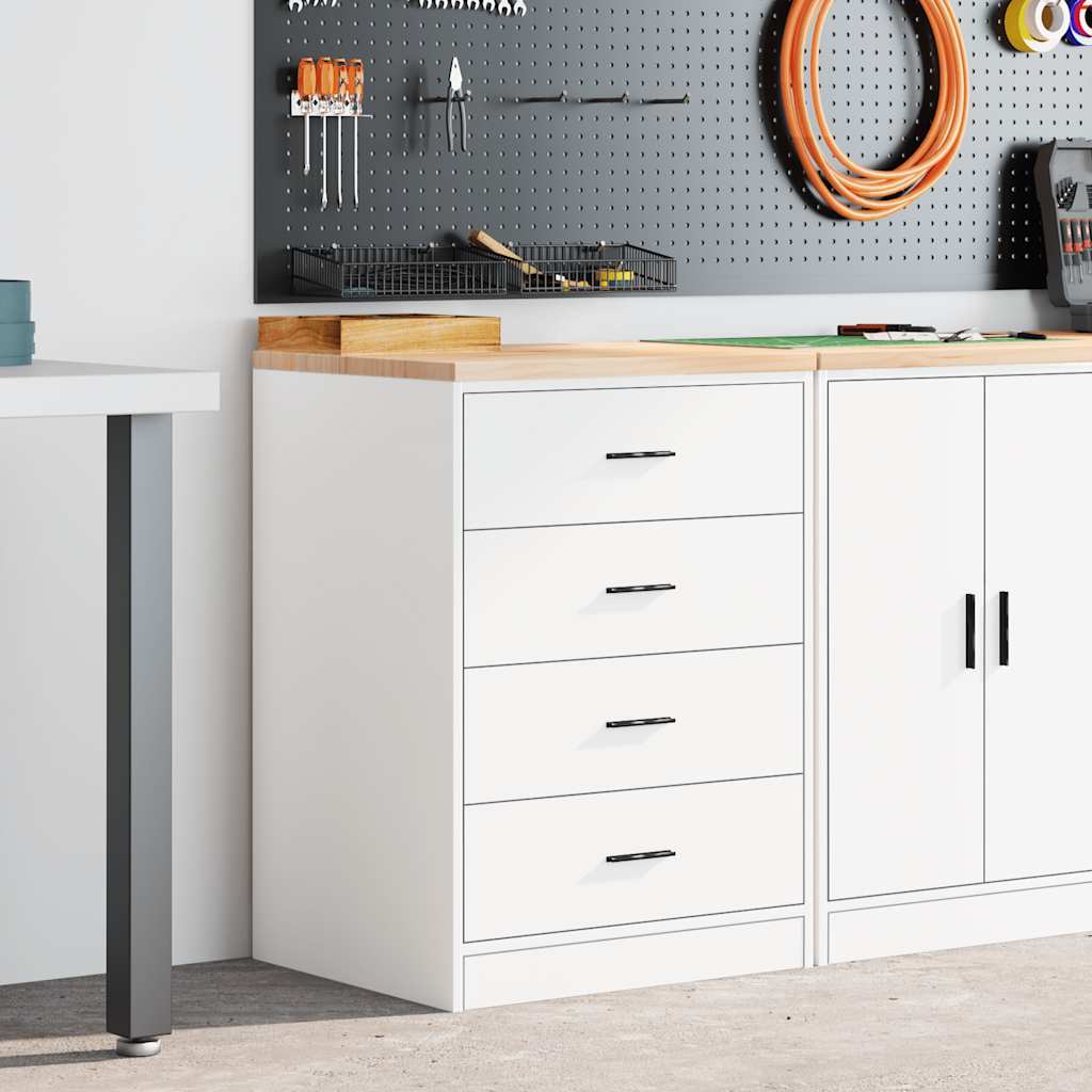 Vidaxl garagekast 60x51x85 cm massief grenenhout wit