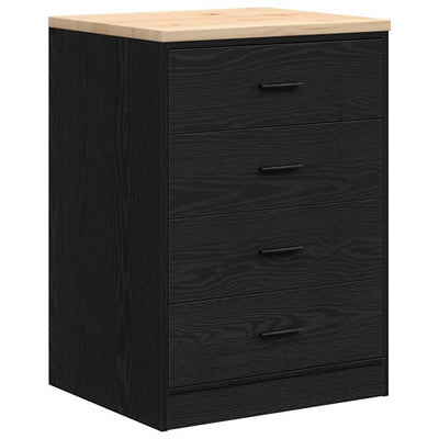 Mobile da garage Vidaxx 60x51x85 cm in legno di pino massiccio nero