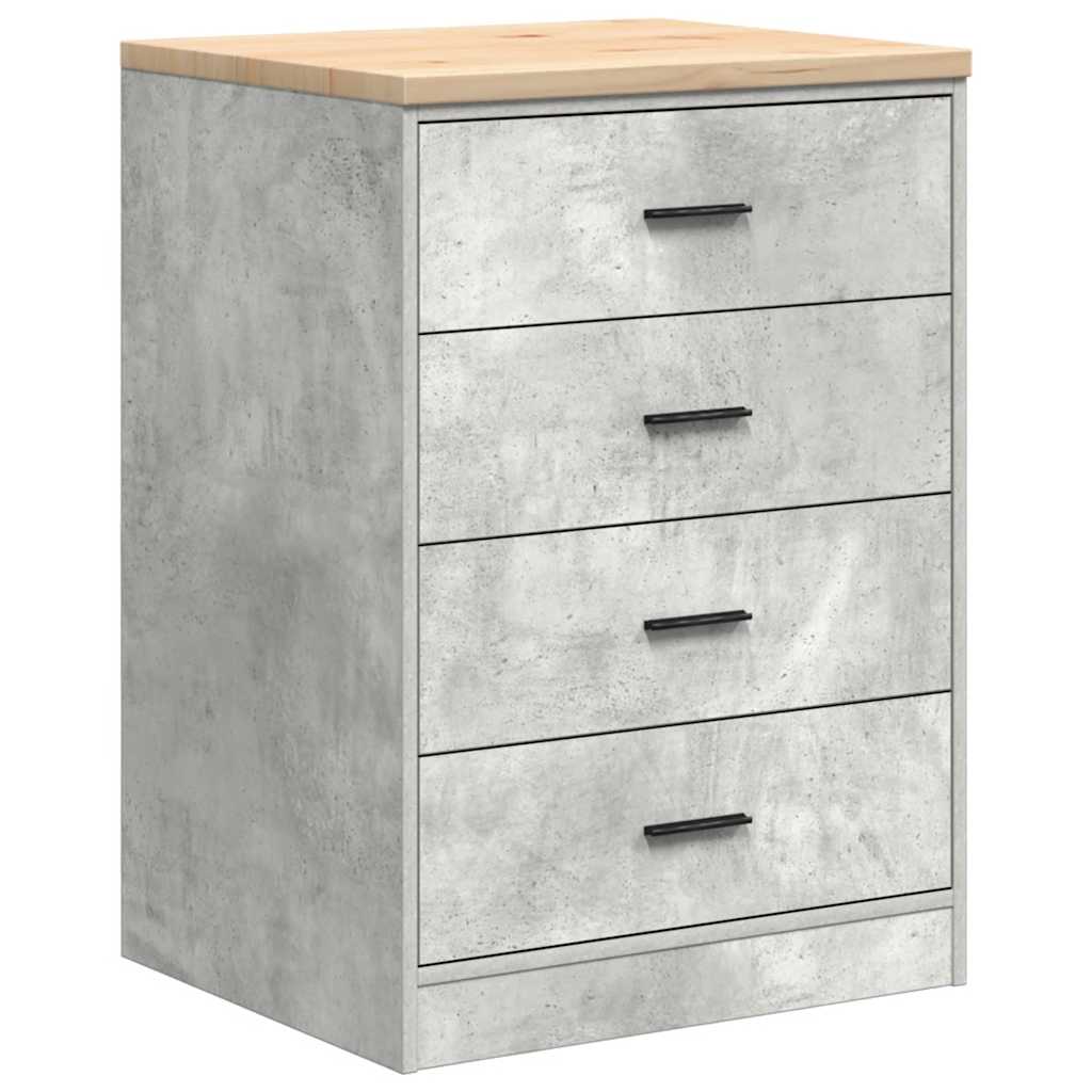 Vidaxx armario de garaje 60x51x85 cm madera maciza de pino gris hormigón