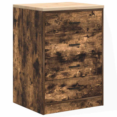 Armadio garage Vidaxx 60x51x85 cm in legno massello di pino, rovere affumicato