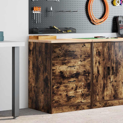 Armadio garage Vidaxx 60x51x85 cm in legno massello di pino, rovere affumicato