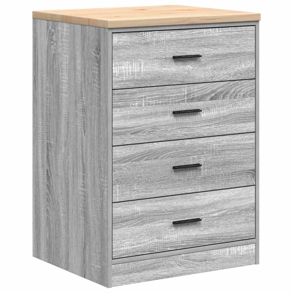 Vidaxx armario de garaje 60x51x85 cm madera maciza de pino gris sonoma