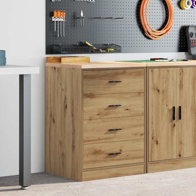 Armadio garage Vidaxx 60x51x85 cm in legno massello di pino artigianale color rovere