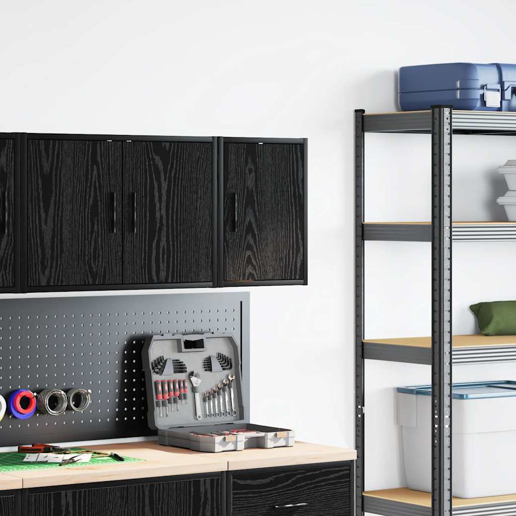 Vidaxl garagewandkast spaanplaat zwart