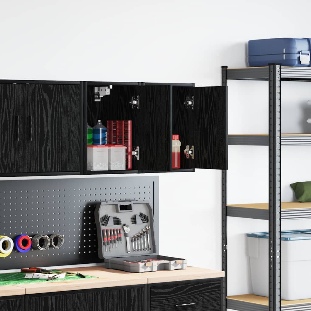 Pensili per garage Vidaxx 2 pezzi in truciolato nero