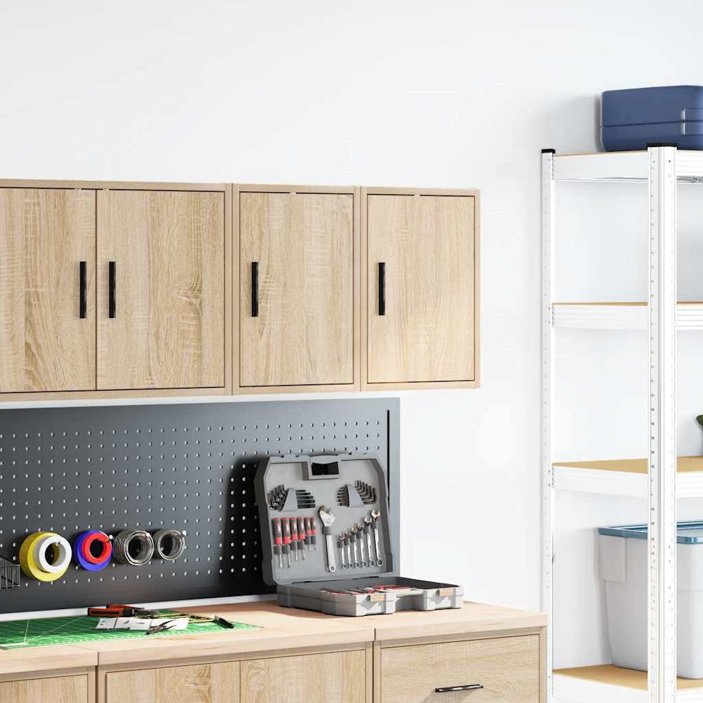 Vidaxl garagewandkasten 2 st spaanplaat sonoma eikenkleurig